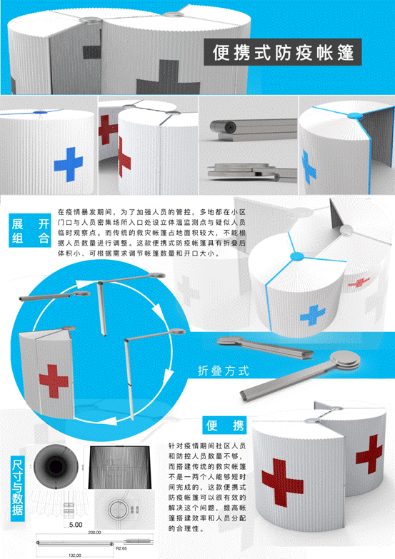 三等奖 便携式防疫帐篷